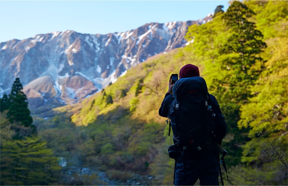 遥か彼方にそびえる大山。見事な快晴具合にスタッフ全員ひと安心