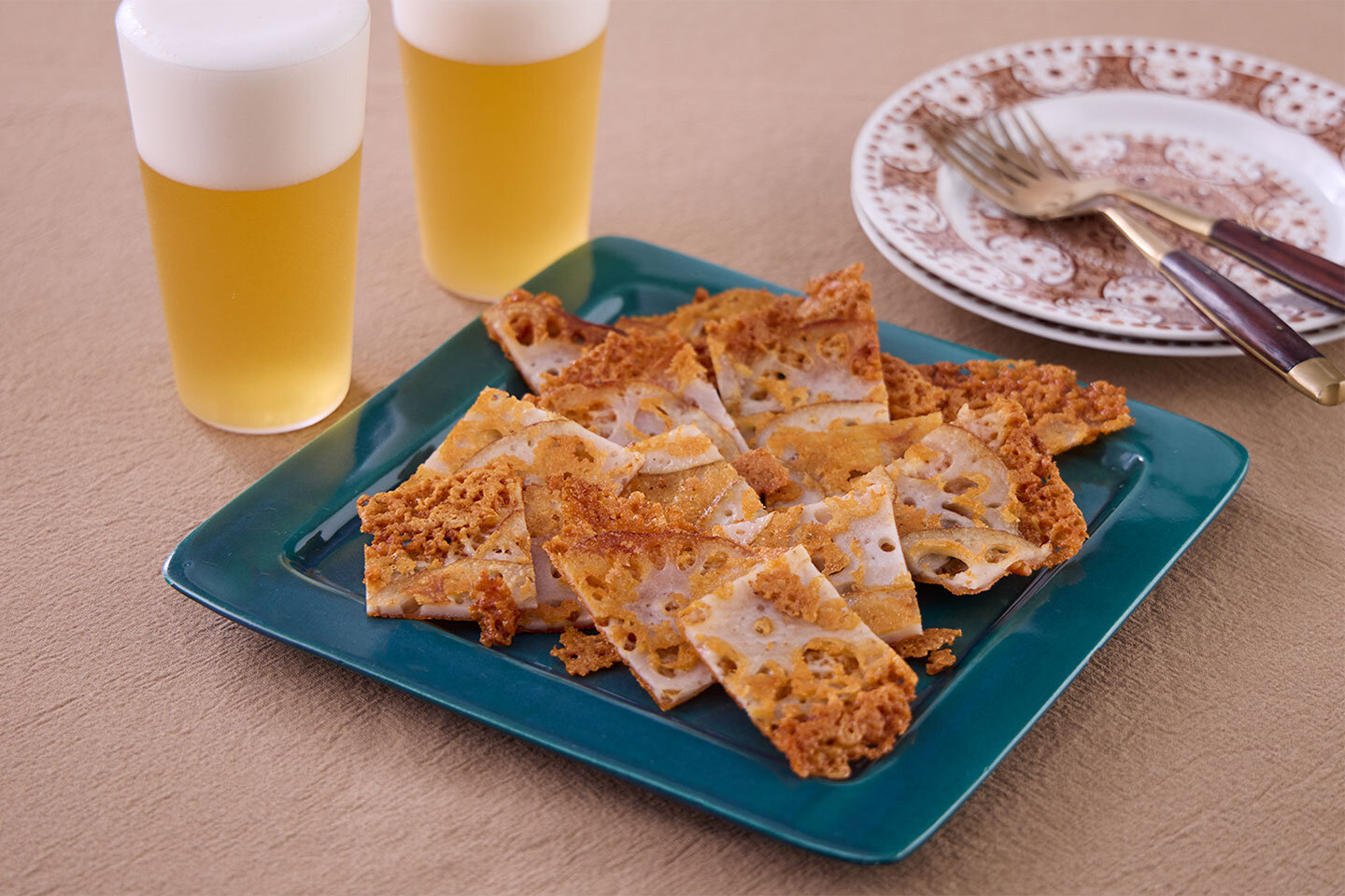 カリカリチーズのおつまみれんこん