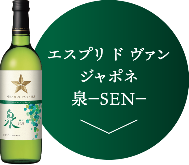 グランポレール エスプリ ド ヴァン ジャポネ 泉-ＳＥＮ- 爽やかな香りとほのかな渋みや酸味が感じられる日本ワインならではの味わいをお楽しみください。